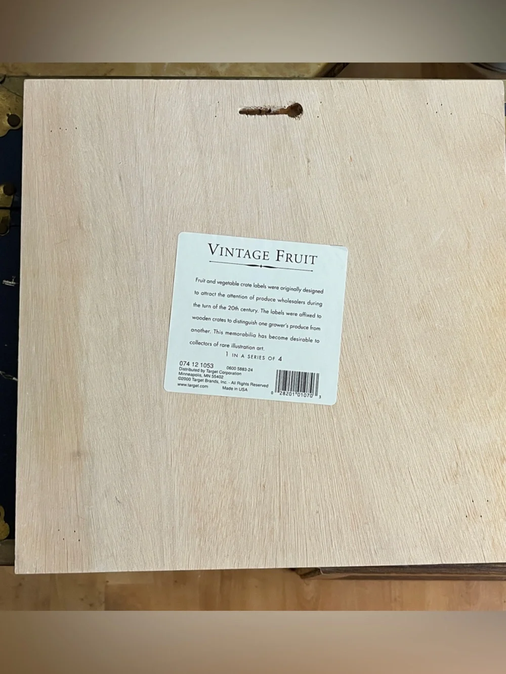 Target‎ White Vintage Fruit Label Décor Sticker 10x10